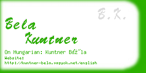 bela kuntner business card